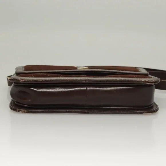 Authentic GIVENCHY Shoulder Bag Suede Brown Gold - Picture 12 of 16